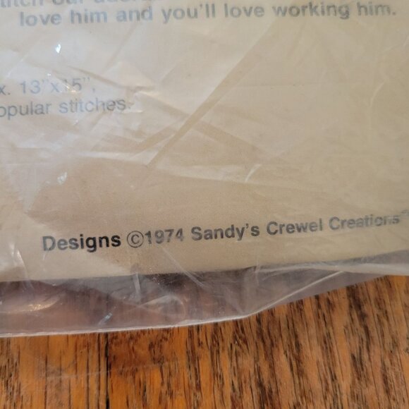 Paragon Creative Needlepoint Crewel Stitchery Kit 0931 Raki‎ Raccoon 1974 - Picture 5 of 8